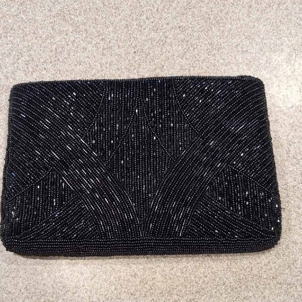 Elegant Black Beaded Mini Bag